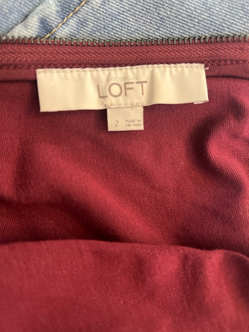 LOFT Sleeveless V-Neck Midi Dress in Wine - Picture 4 of 6